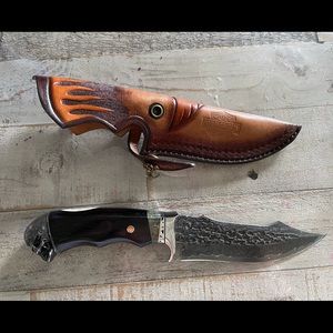 Brand new Damascus steel outdoor fixed blade knife